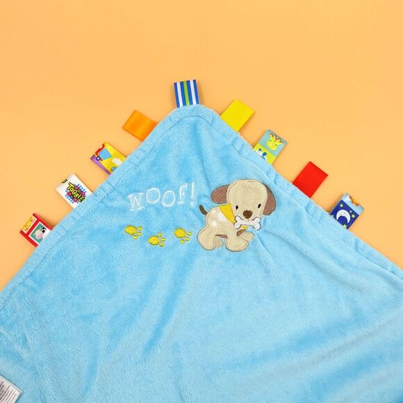 Lovey Lot Duck Dog Taggies Carters Kids Preferred Blue Yellow Security Blanket - Picture 4 of 14